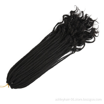 Morgan Popular High Quality Pr Looped Synthetic Crochet Braid Hair Box Braids Curly Ends